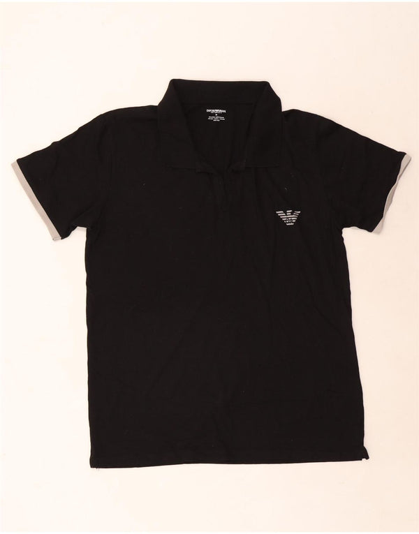 Męska koszulka polo Emporio Armani IT 54 XL, czarna, bawełniana z blokami kolorów
