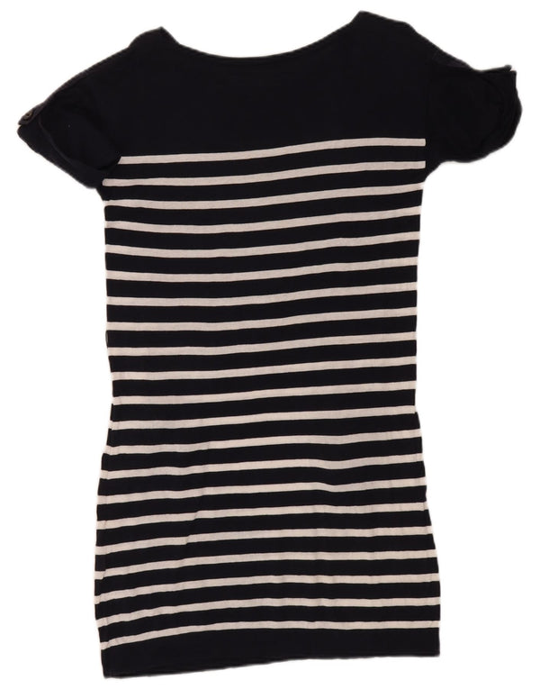 Massimo Dutti T-shirt damski sukienka UK 12 Średni granatowy w paski bawełniany