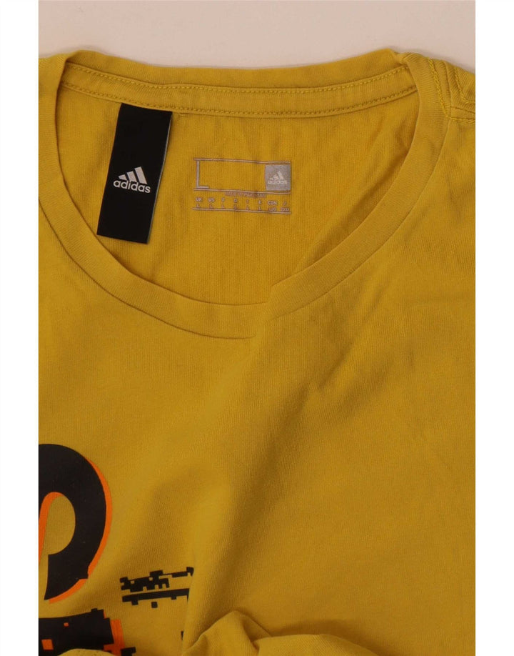 Męska koszulka z grafiką Adidas, duża, żółta