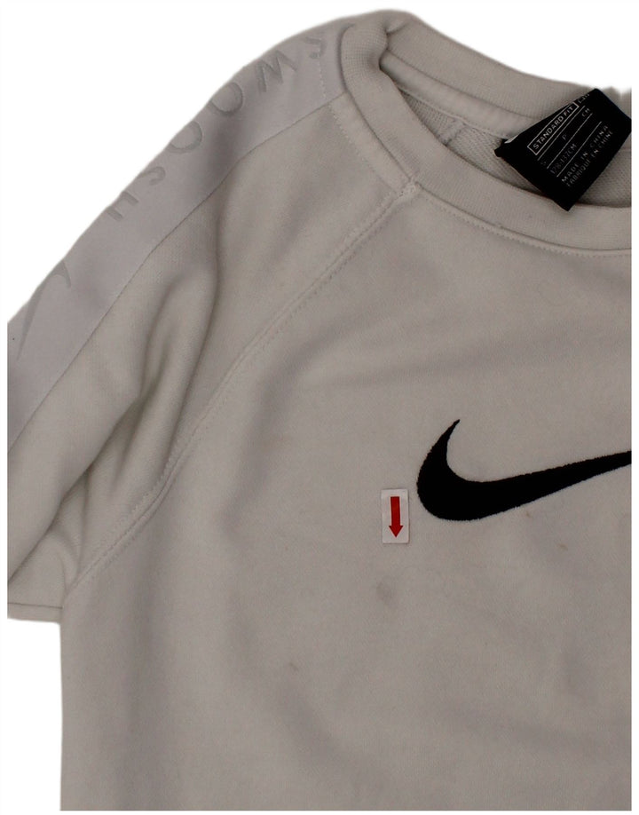 Bluza chłopięca NIKE Swoosh o standardowym kroju, mała, biała