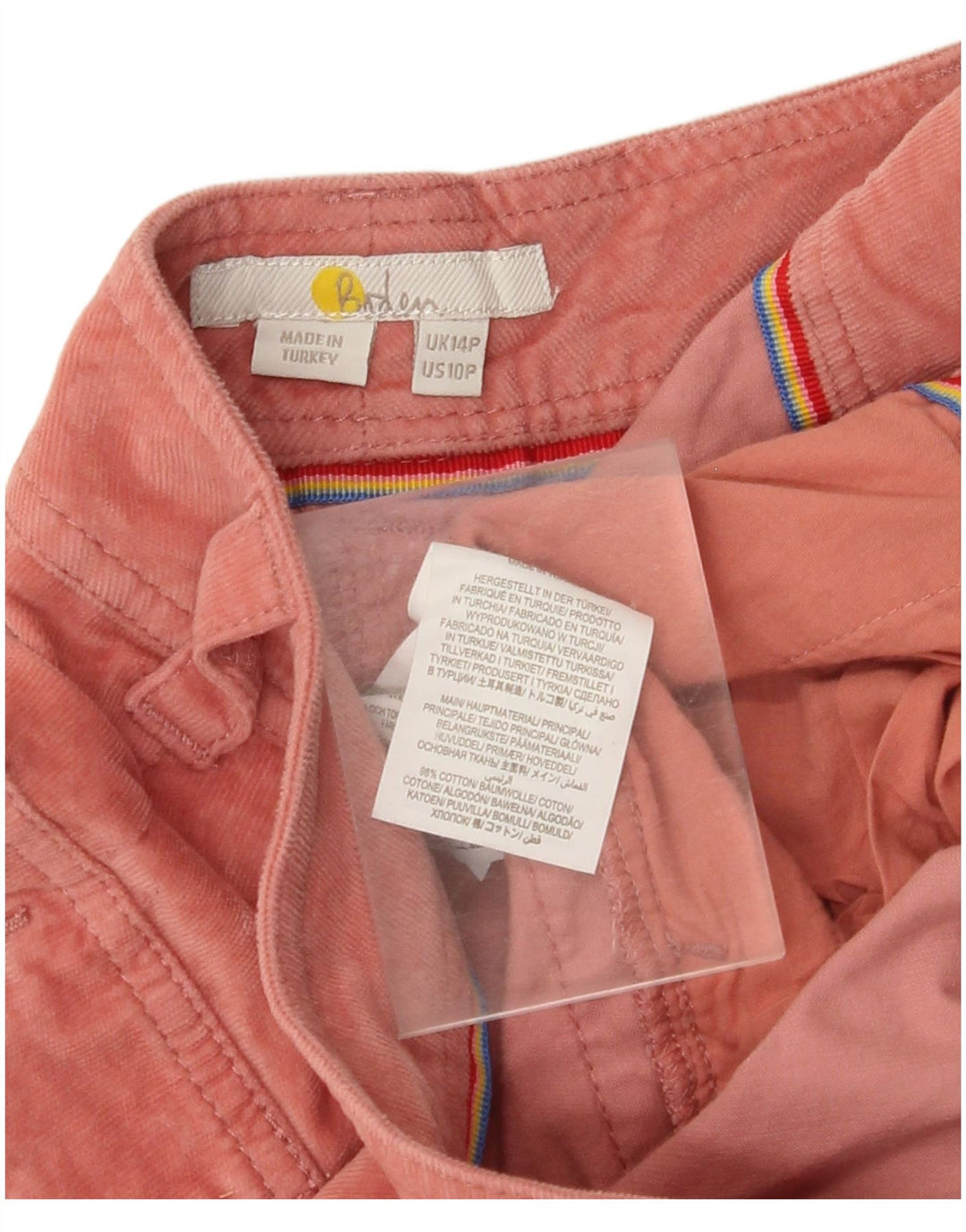 Spodnie sztruksowe BODEN Crop Joggers UK 14 Large W34 L25 Różowe