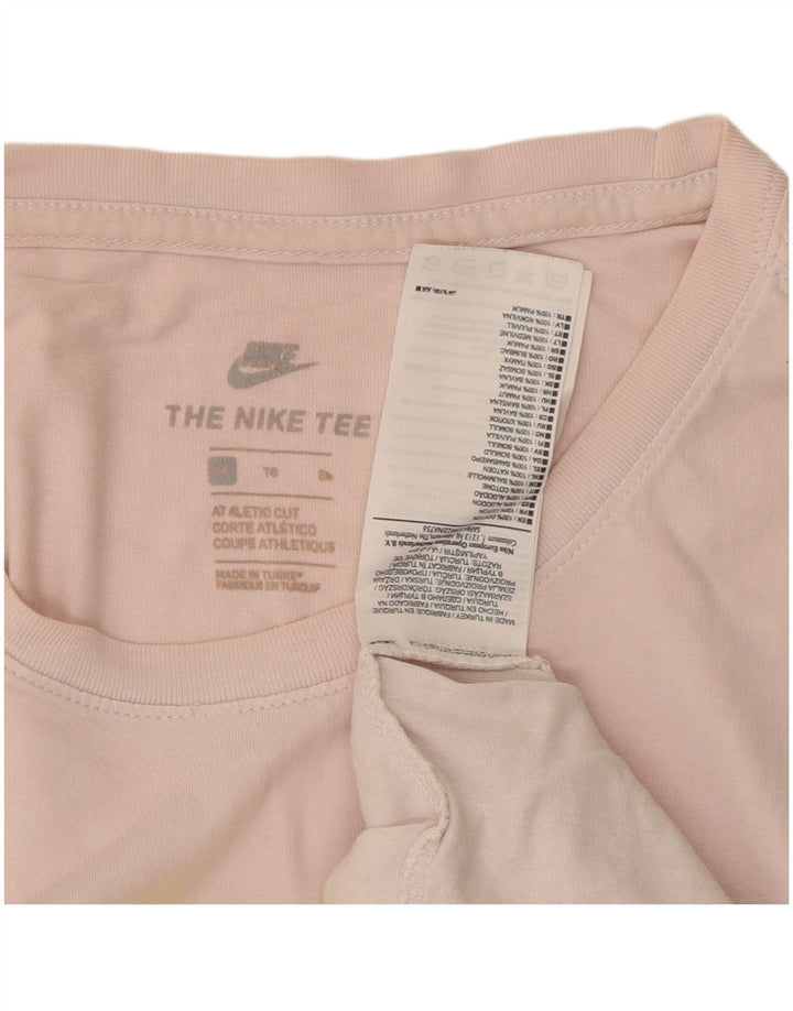 Męski T-shirt NIKE o sportowym kroju z grafiką, XL, różowy, bawełniany