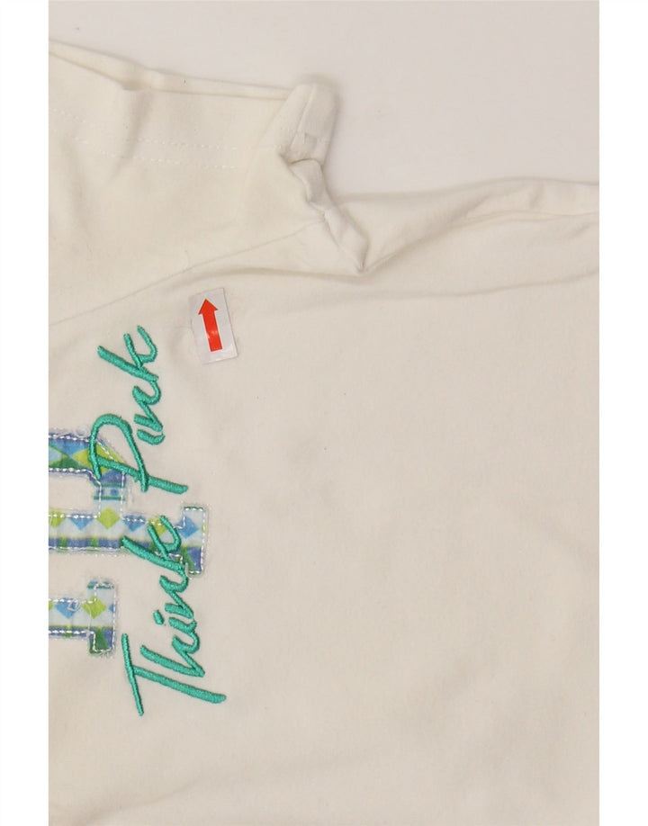 Damska graficzna koszulka polo THINK PINK UK 8, mała, biała, bawełniana