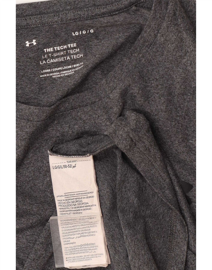 Męski T-shirt Under Armour, duży, szary, poliestrowy