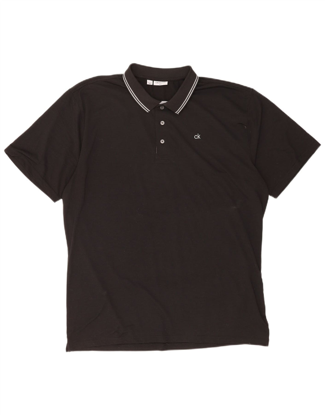Męska koszulka polo Calvin Klein 2XL, poliester w czarne paski