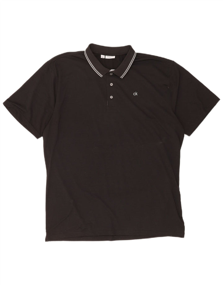 Męska koszulka polo Calvin Klein 2XL, poliester w czarne paski