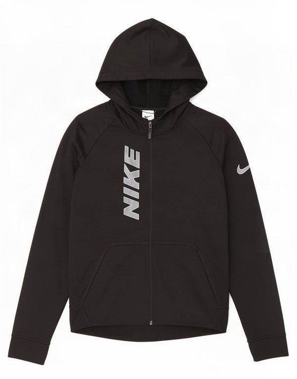 Chłopięcy sweter z kapturem Nike z grafiką, 13-14 lat, XL, czarny, poliester