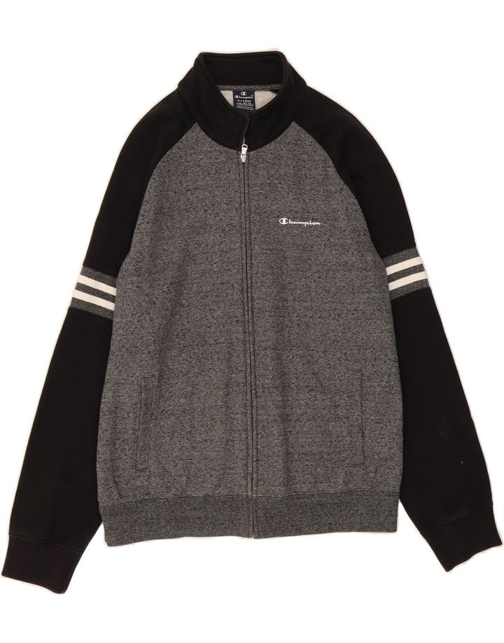 CHAMPION Mens Tracksuit Top Jacket XL Grey Colourblock Cotton Vintage Champion and Second-Hand Champion from Messina Hembry 