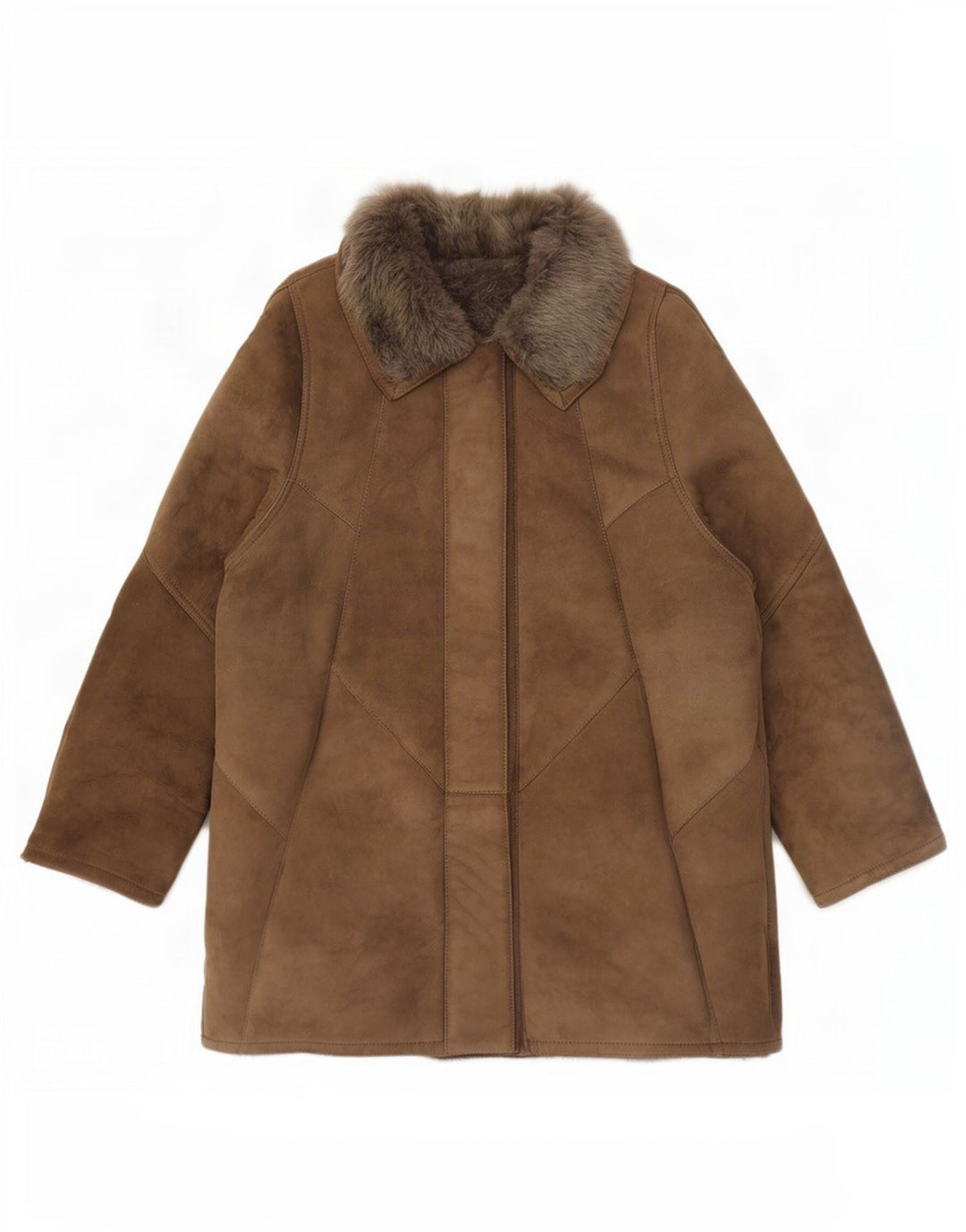 Vintage damska kurtka shearling EU 46 XL brązowa