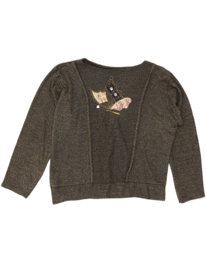 Damska bluza oversize VINTAGE z grafiką UK 10 Small Grey