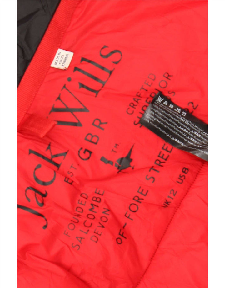 Damska ocieplana kurtka z kapturem Jack Wills UK 12, średni czarny poliamid