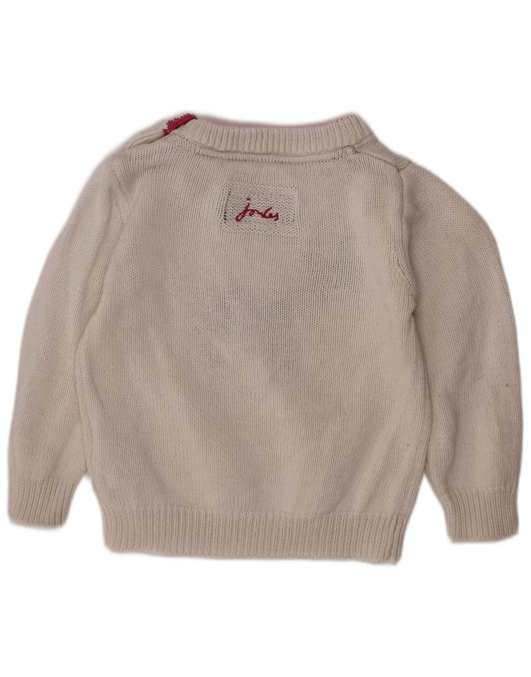 JOULES Baby Girls Sweter z dekoltem w łódkę 12-18 miesięcy Biały nadruk zwierzęcy