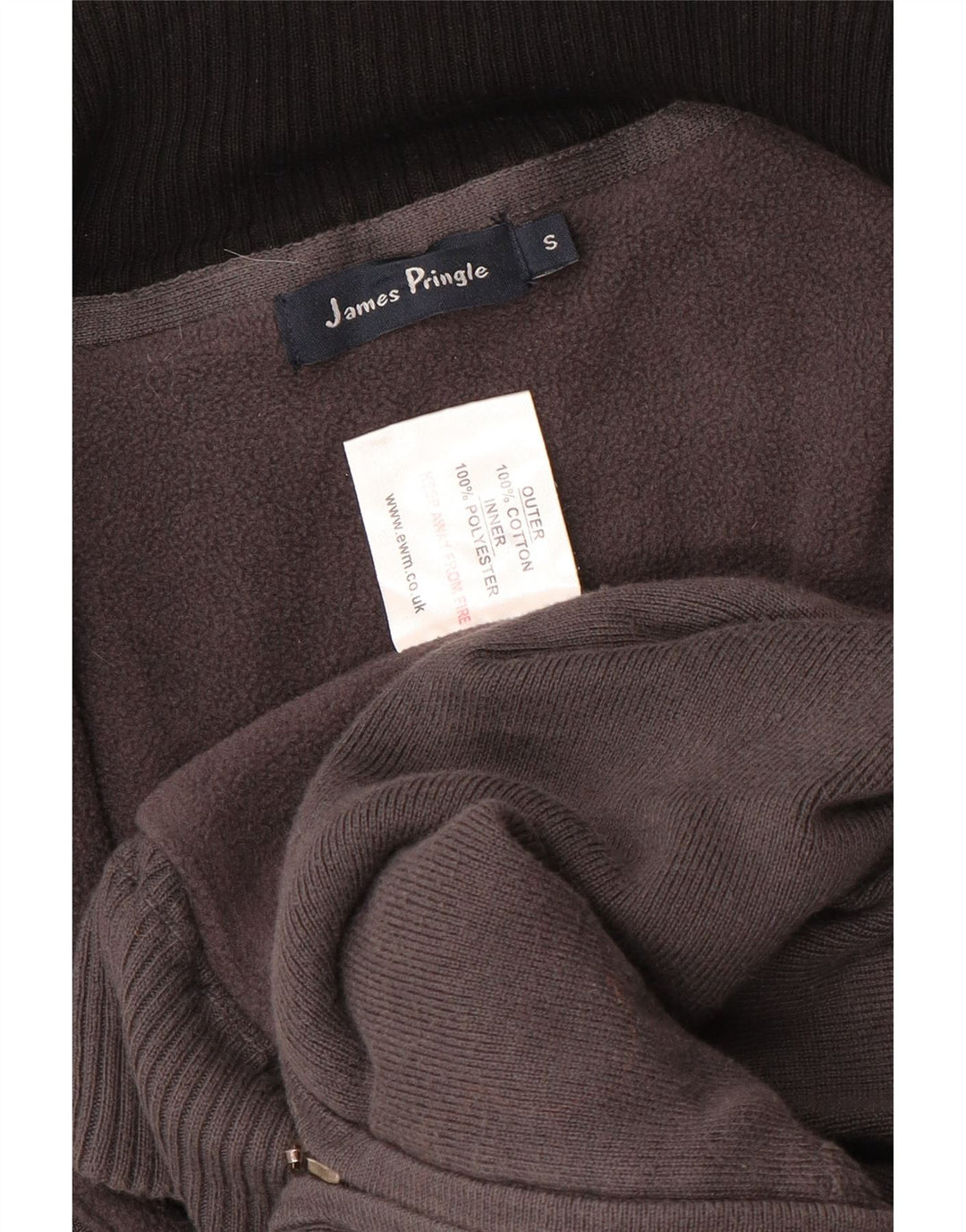 Męski sweter rozpinany James Pringle, mały, szary, bawełniany
