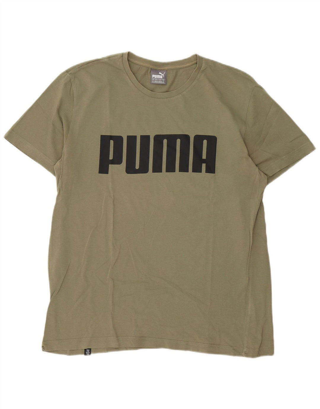 Męska koszulka z grafiką Puma, średnia, bawełniana khaki