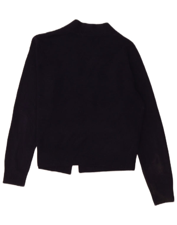 Marks & Spencer Damski sweter rozpinany typu Crop Open UK 14, średni granatowy