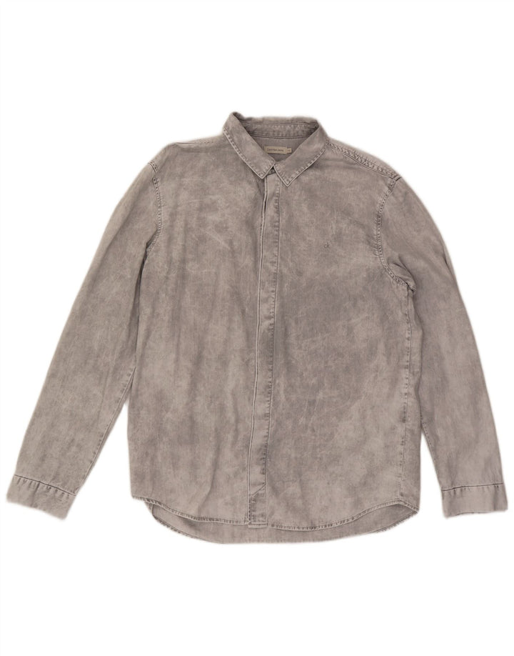 Męska koszula dżinsowa Calvin Klein Jeans XL, szara, bawełniana