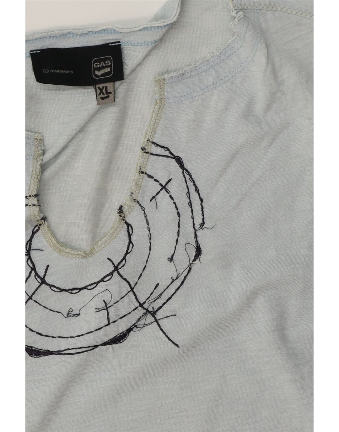 Męski T-shirt z grafiką GAS, XL, niebieski, nakrapiany
