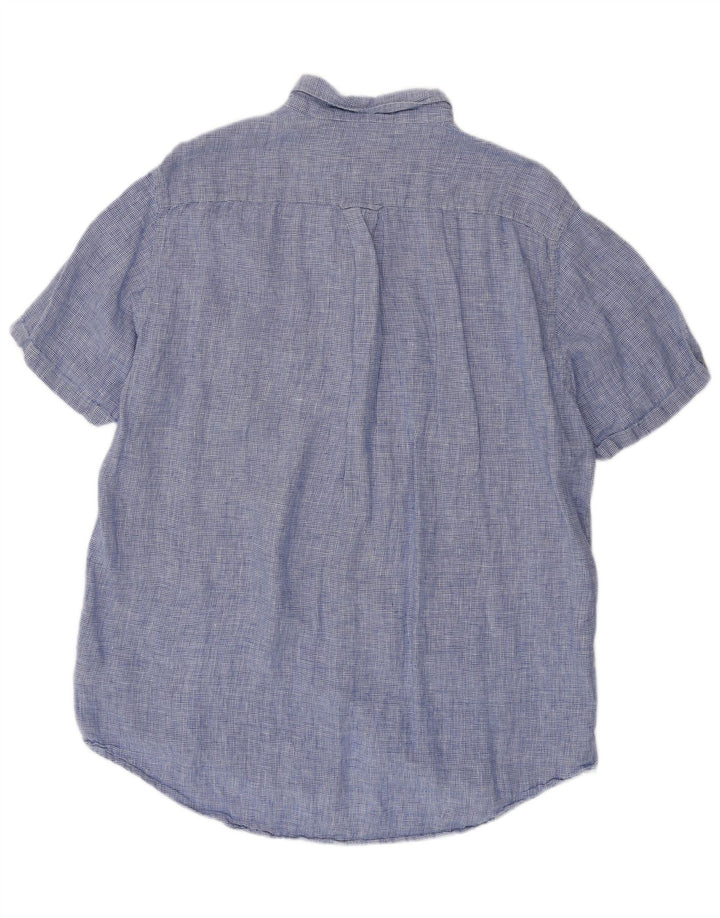 Koszula męska z krótkim rękawem o regularnym kroju GANT, rozmiar 45/46, 2XL, niebieska pepitka