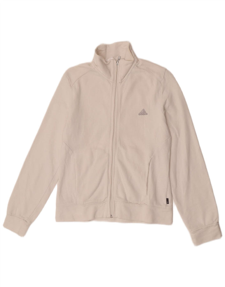 Damska bluza dresowa Adidas UK 12 Średnia biała bawełna