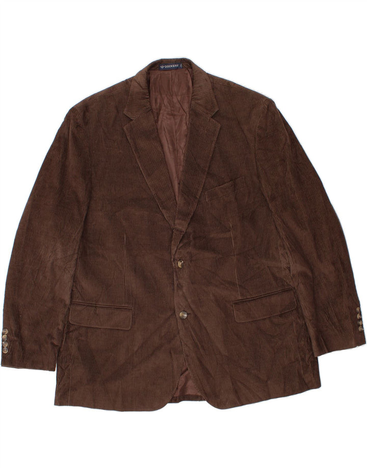 DOCKERS Męska sztruksowa marynarka US 48 4XL brązowa bawełniana