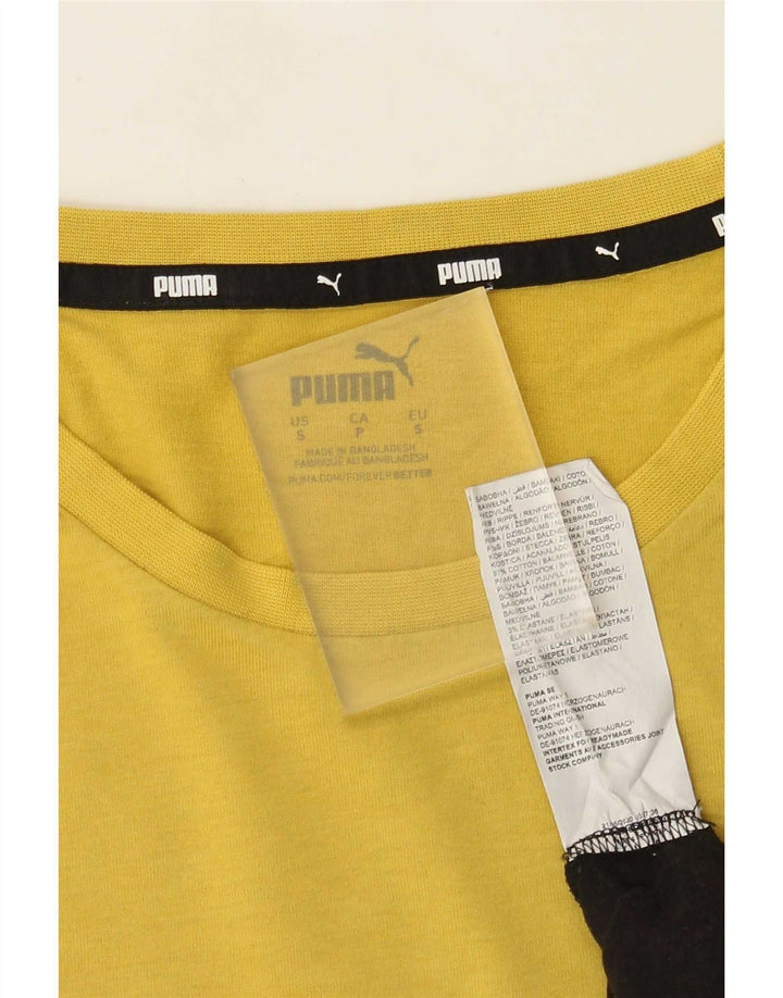 T-shirt męski Puma, mały, wielokolorowy, bawełniany z blokami kolorów