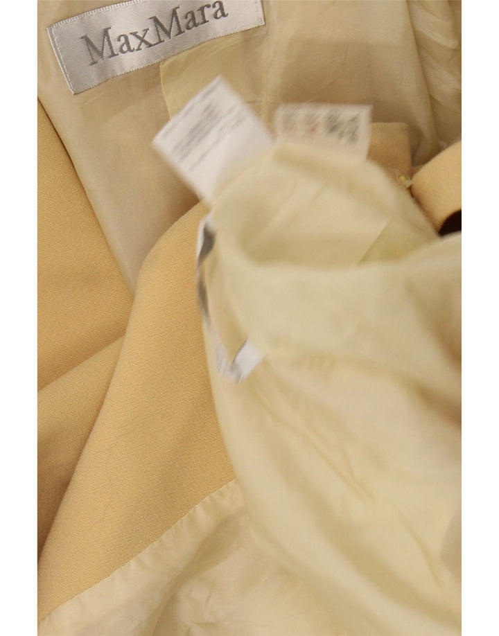 MAX MARA Damska marynarka o długim kroju, zapinana na 3 guziki, UK 14, średnia żółta