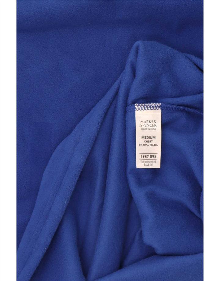 Marks & Spencer Męski sweter polarowy, średni niebieski, poliester