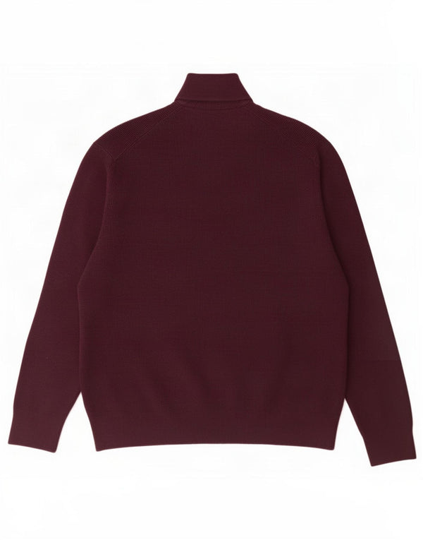 Marks & Spencer Męski sweter zapinany na zamek, 3XL, bordowy poliester