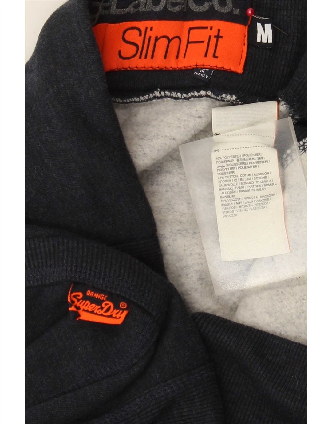 Męskie spodenki sportowe Superdry Slim Fit, średni granatowy poliester