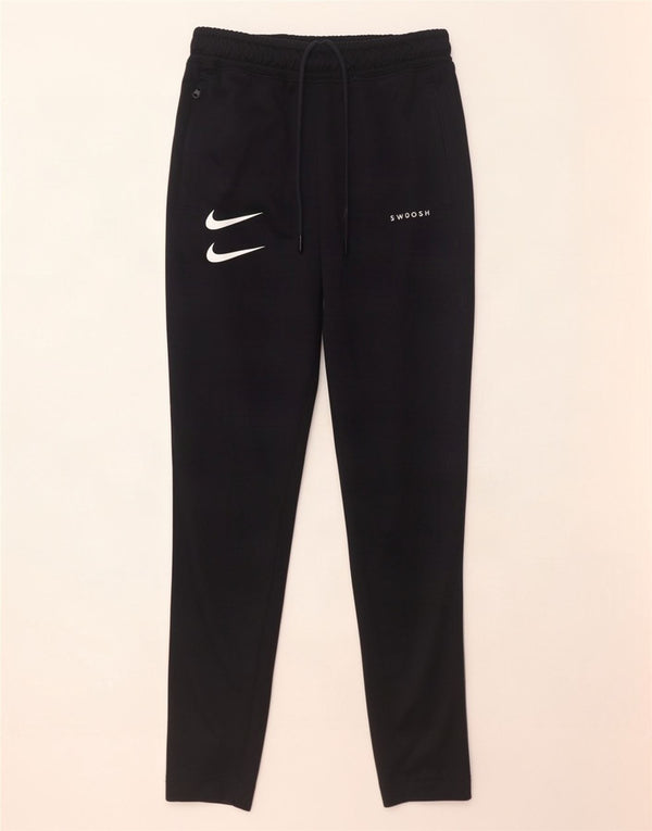 Męskie spodnie dresowe Nike Swoosh, mały, czarny, poliestrowy blok kolorów