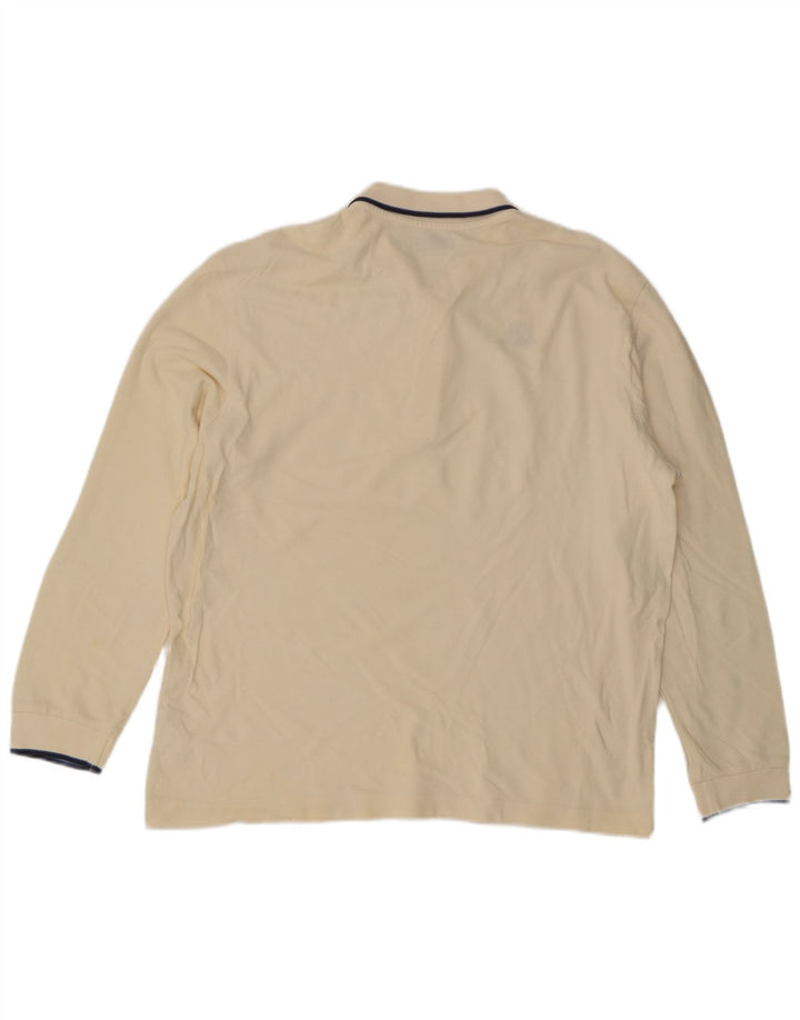 Męska koszulka polo Kappa z długim rękawem XL w kolorze złamanej bieli, bawełniana