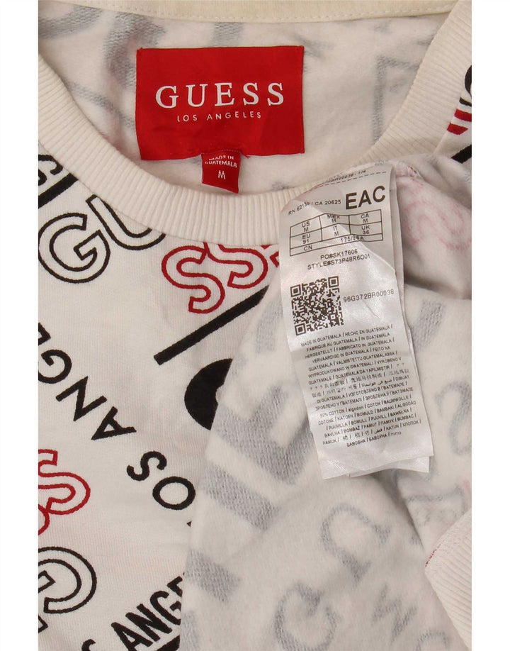 Męska bluza Guess z grafiką, średnia, biała, bawełniana