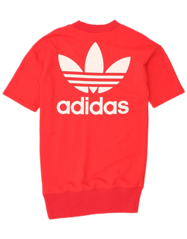 Adidas Damska bluza z grafiką, sukienka UK 10, mała, czerwona bawełna