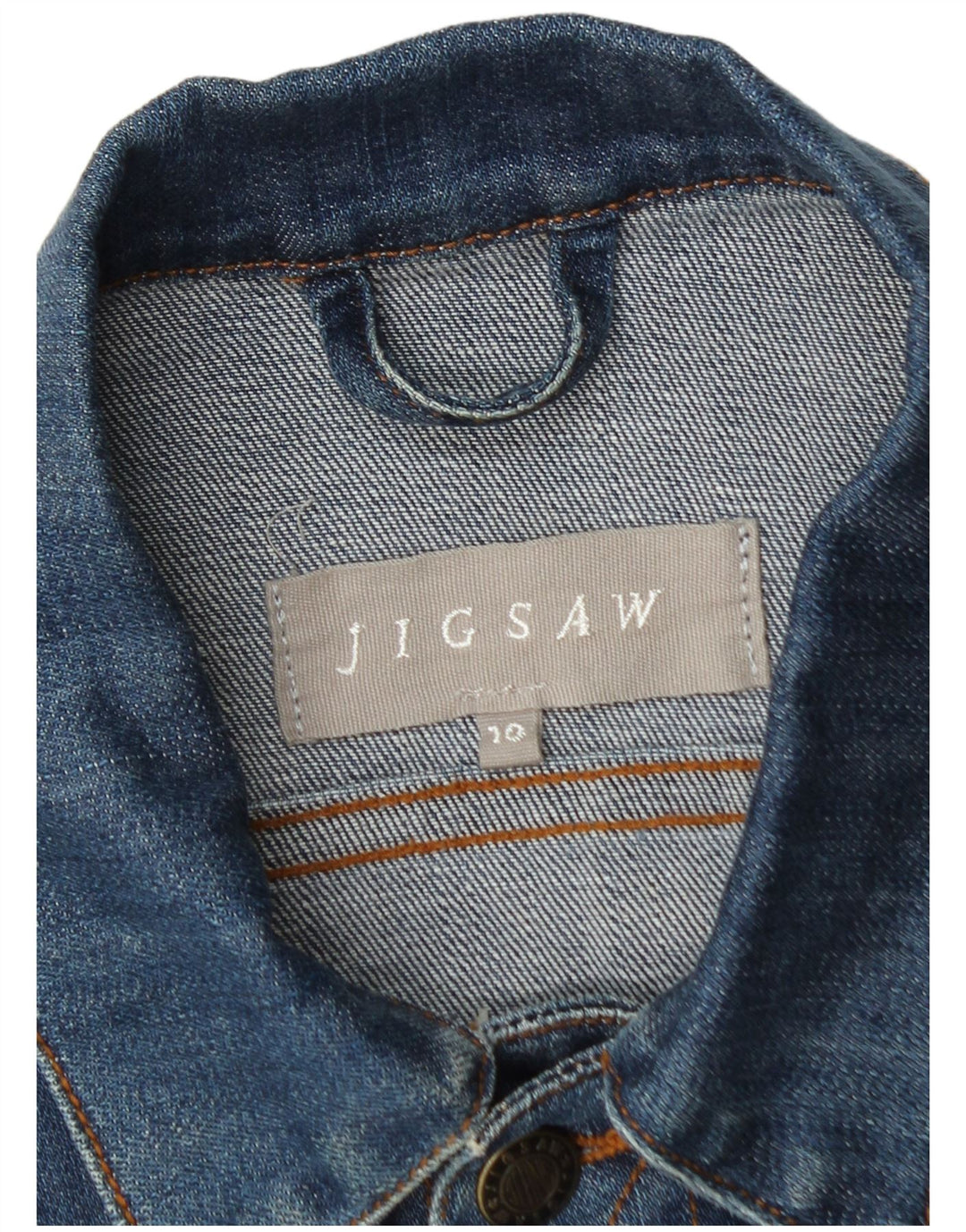 Damska kurtka jeansowa Jigsaw Crop UK 10, mała, niebieska bawełna