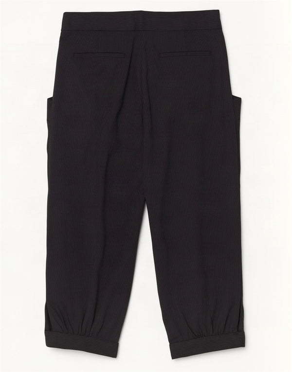 Spodnie damskie Zara Pegged Capri, małe W26 L18, czarne w prążki