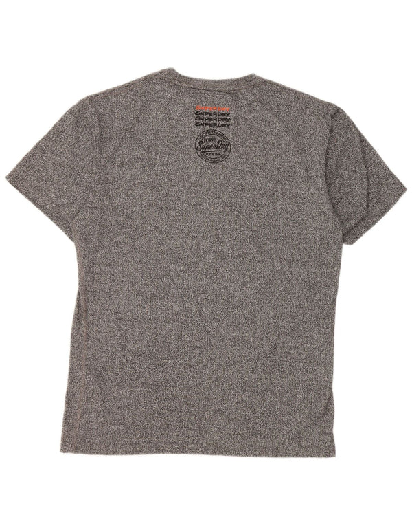 Męski T-shirt Superdry Tokyo z grafiką, mały, szary, bawełniany w cętki