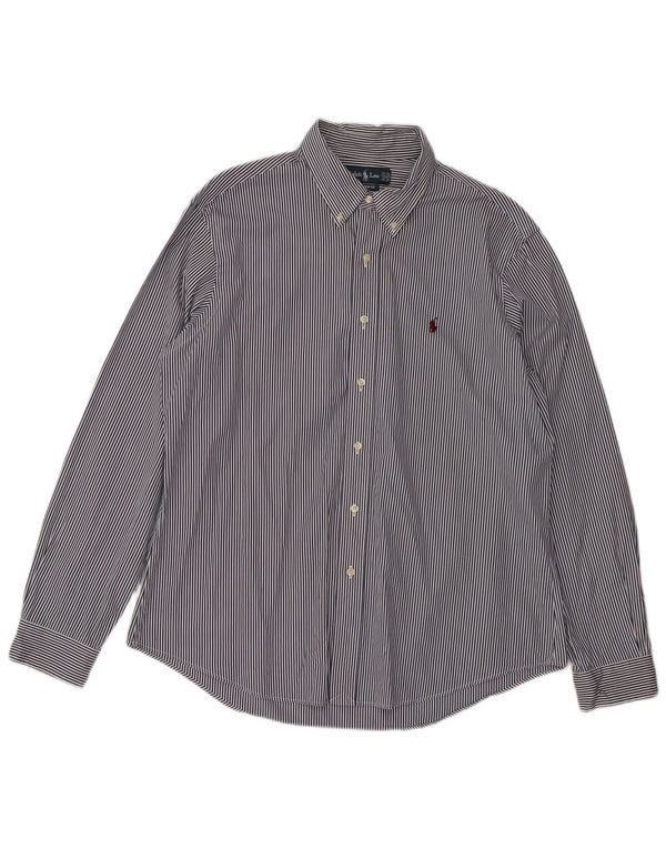 Ralph Lauren Męska koszula o dopasowanym kroju XL, granatowa, bawełniana w prążki