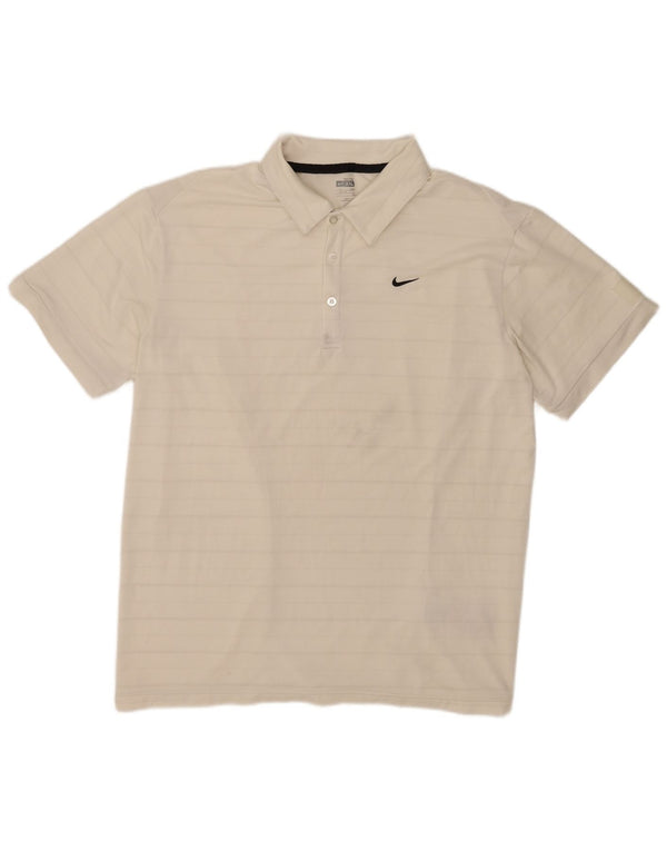 Męska koszulka polo Nike UK 47/48 2XL, poliester w białe paski