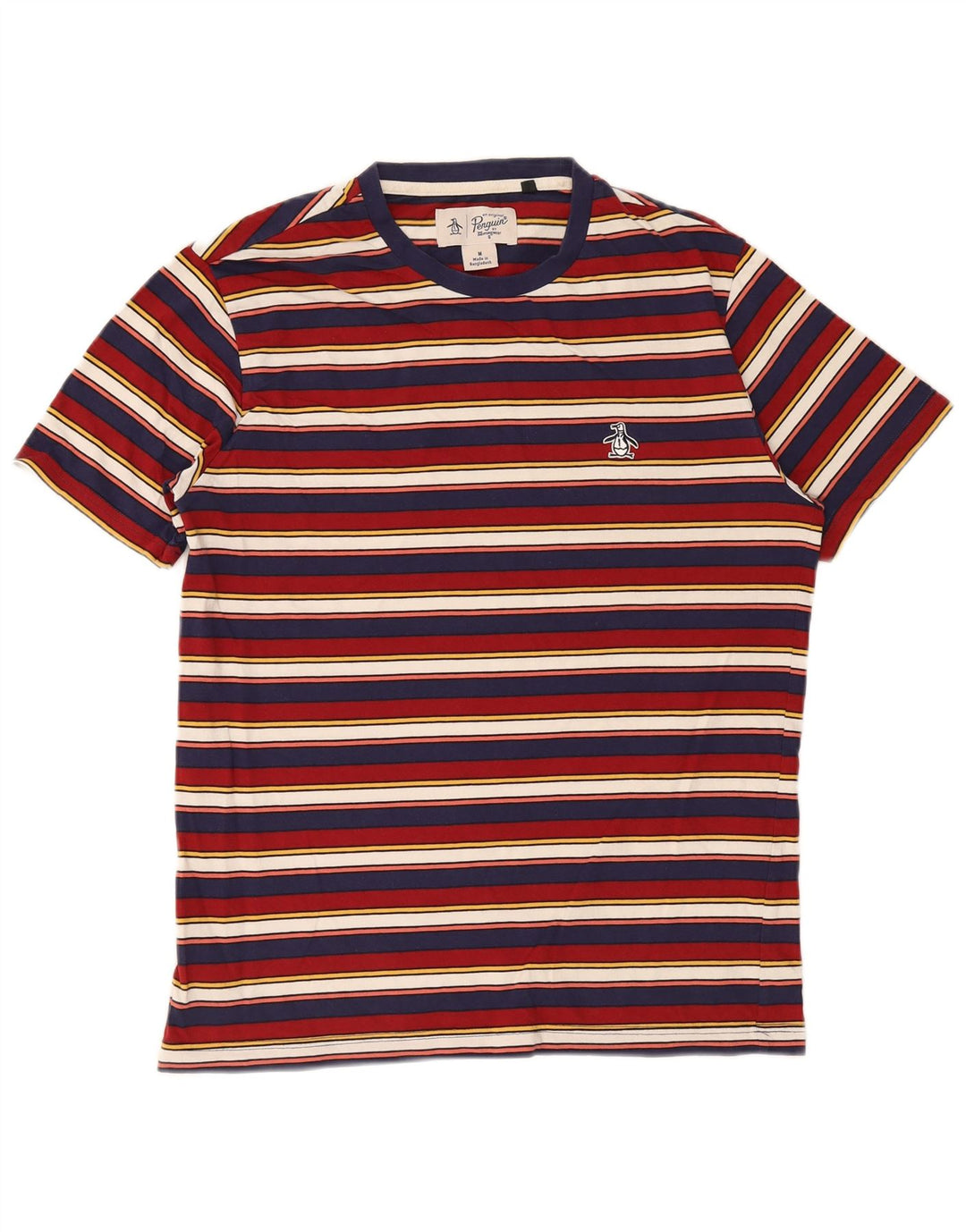 T-shirt męski Penguin Top, średniej wielkości, wielobarwny, bawełniany w paski