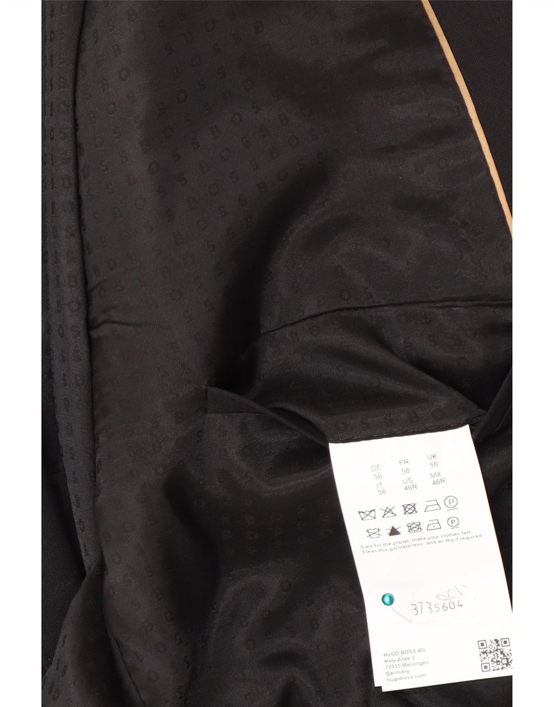 Męska marynarka zapinana na 2 guziki Hugo Boss EU 56 3XL Czarna wełna