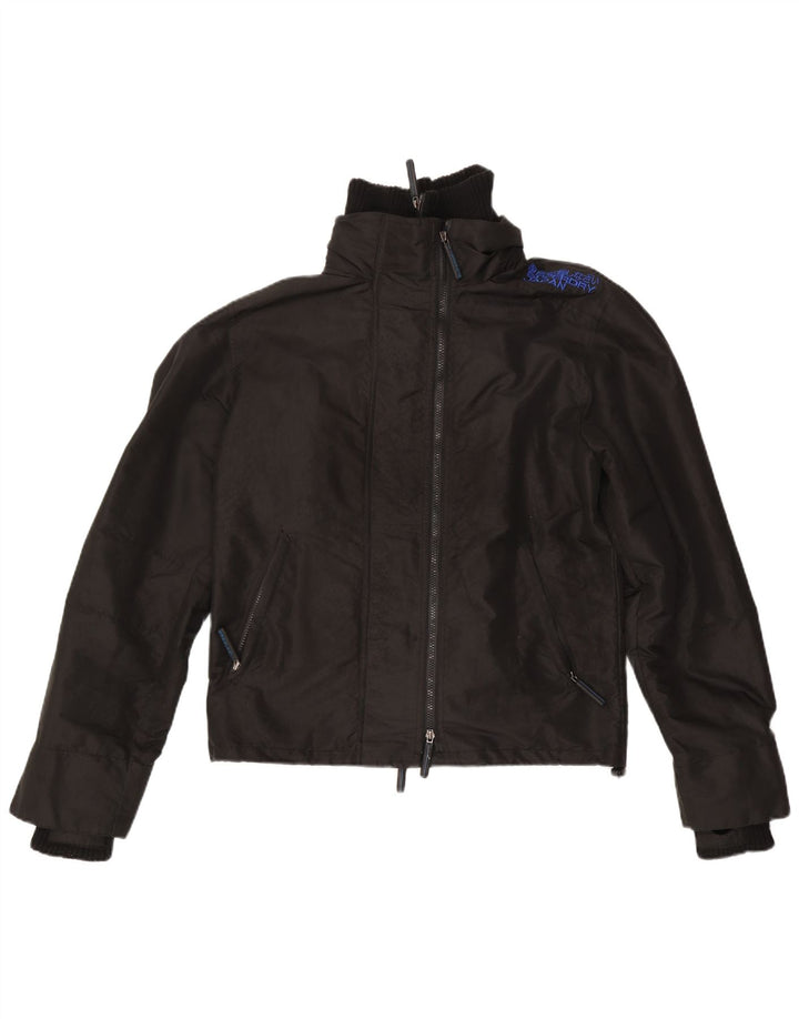Damska kurtka przeciwdeszczowa Superdry Graphic UK 14, średnia czarna