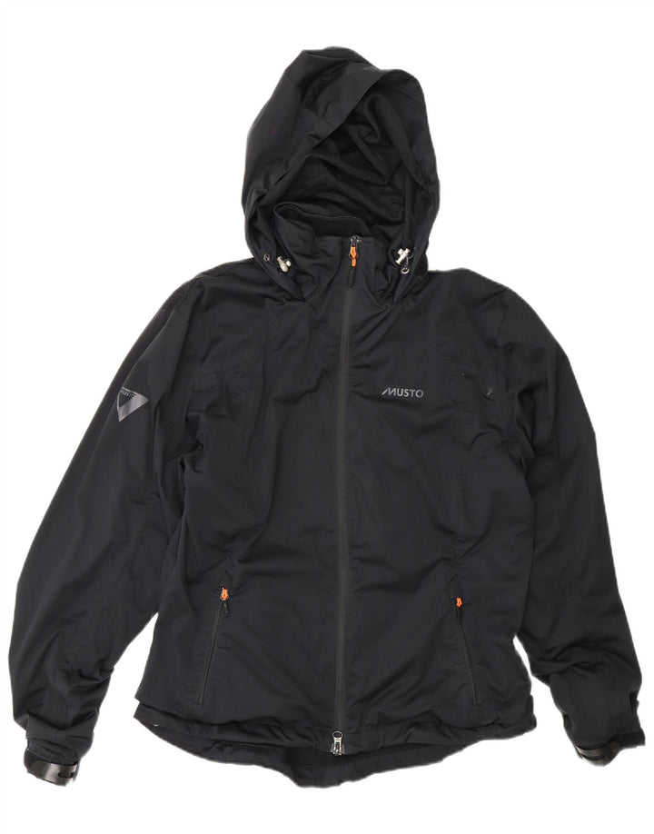 Damska kurtka przeciwwiatrowa z kapturem, oversize Musto UK 10, mała czarna