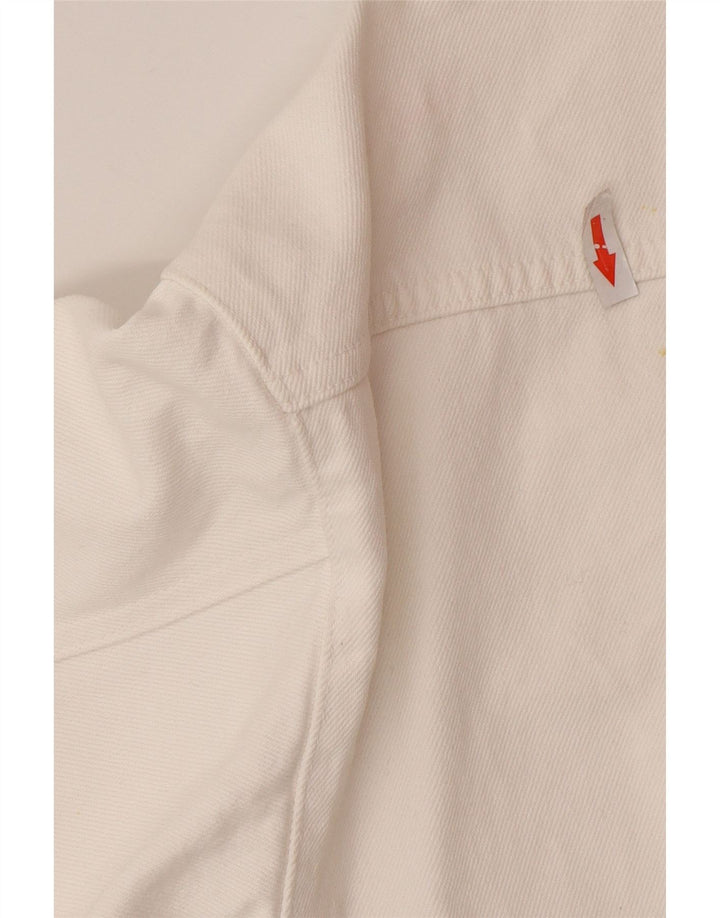 Damska krótka kurtka jeansowa Zara Oversize UK 10, mała, biała, bawełniana