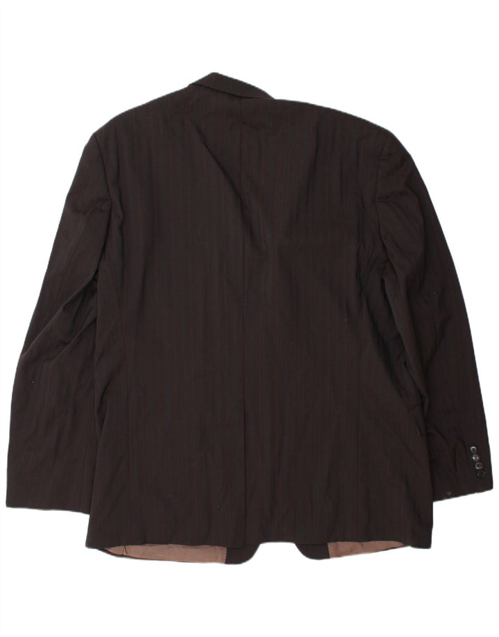 Męska marynarka zapinana na 2 guziki HUGO BOSS EU 58 4XL Brązowa wełna w prążki