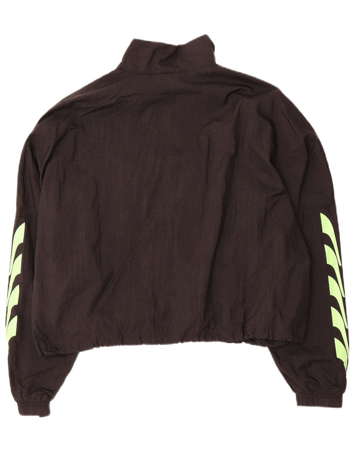 Damska kurtka dresowa PUMA Crop Graphic Oversize UK 16, duża czarna