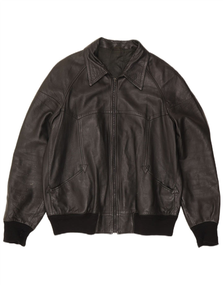 Męska kurtka skórzana typu bomber Alta Moda IT 54 2XL czarna
