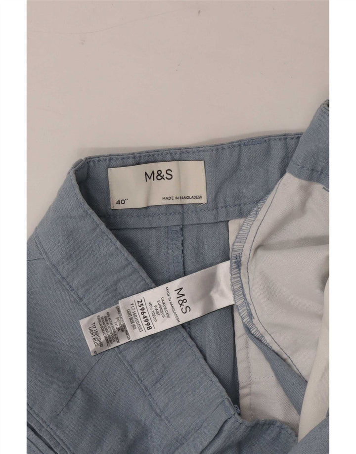 Męskie spodenki Chino Marks & Spencer W40 XL, niebieskie lniane