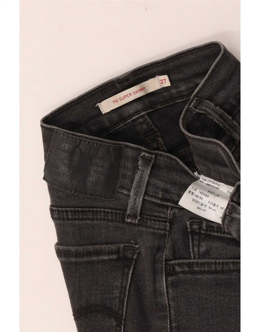 Damskie jeansy Levi's 710 Super Skinny W27 L30 Czarne