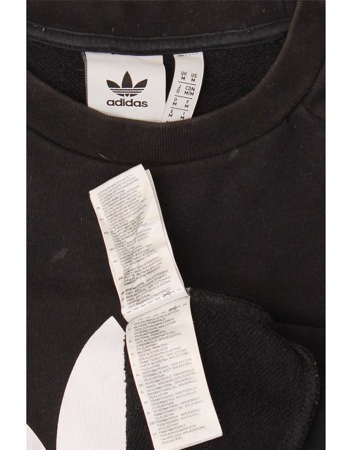 Męska bluza Adidas z grafiką, średnia czarna bawełniana