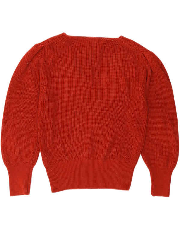Sweter damski Massimo Dutti z dekoltem w kształcie litery V, UK 18 XL, bordowa bawełna